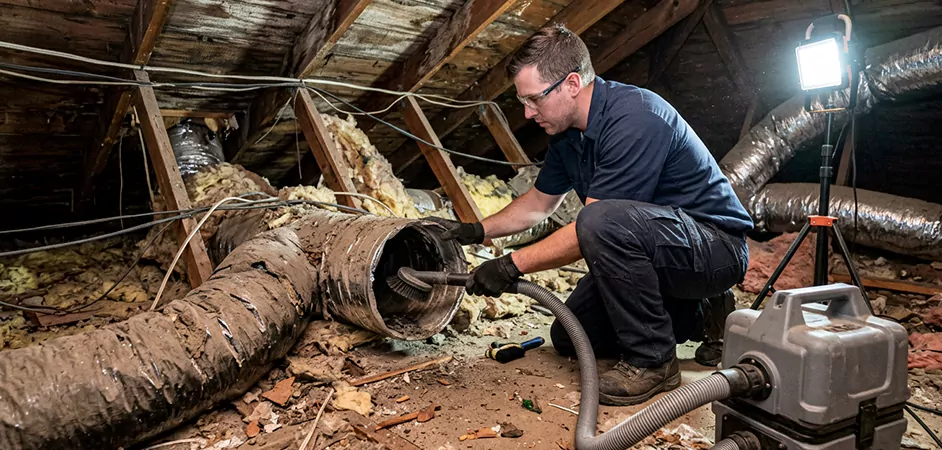 Storm-Damaged Attic Duct Cleaning in East Brunswick